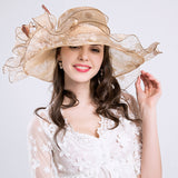 Kentucky Derby Hats Mesh Cap Wide Brim Hat