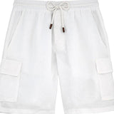 jogging shorts for men Slim Fit Muscle Gym Men Shorts Summer Solid Color Men's Loose Cotton Linen Casual Shorts Multi-Pocket Cargo Pants