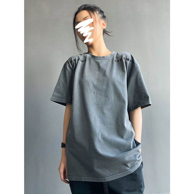 Cavempt Ce Cav @ Empt C.E Embroidered Letters Solid Color Men's and Women's Short-Sleeved T-shirt