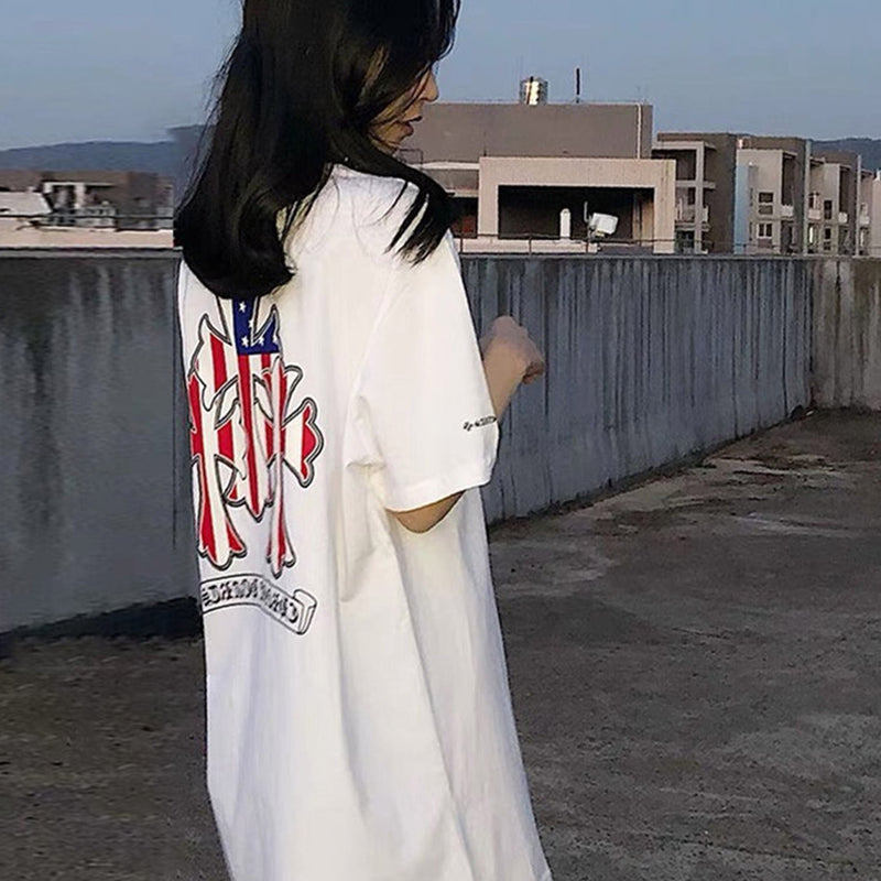 CHH Chrome Heart T Shirt Spring/Summer Printed Short-Sleeved T-shirt Men's and Women's Tops