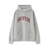 Harvard Sweatshirt Retro Alphabet Hooded Fleece Lined Sweater