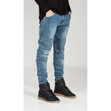 J Shaped Jeans New Men's Jeans 3D Cutting Slim Elastic Skinny Pants Motorcycle