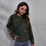 Dinosaur Sweaters Knitted Sweater for Women