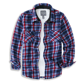 Mens Flannel Jacket with Hoodie Autumn and Winter Plaid Shirt Men's Fleece Lined Padded Warm Keeping Top Shirt Berber Fleece Coat