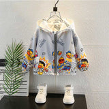 Toddler Boys Jackets Small Yellow Duck Boys Autumn Clothing Baseball Uniform Jacket Children