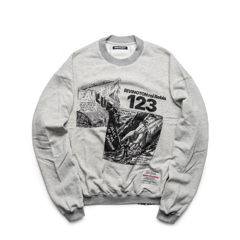 Rrr123 Sweatshirt Joint Name Fog Character Print Gray round-Collar Sweater for Men and Women