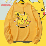 Men And Women Pokemon Pikachu Hoodie Anime Long Sleeve T-shirt