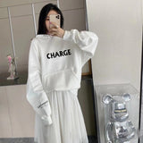 Slogan Graphic Hoodie Oversize Loose Fall/Winter Velvet Padded Thickened Coat