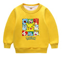 Children Pokemon Pikachu Hoodie & Pant Set Fleece Lined Padded Warm Keeping Winter Clothes Sweatershirt Suit