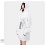 Slogan Graphic Hoodie Autumn and Winter Loose Hooded Long Sleeve Coat