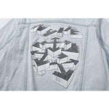 Off White Jacket Plus Size Casual Men's Clothing Ow Arrow Denim Jacket Women Owt