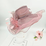Kentucky Derby Hats Fluffy Curling Mesh Wide Brim Hat