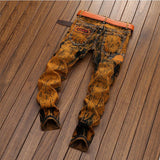 Tactics Style Outdoor Casual Pants Vintage Jeans Men Ripped Special Distressed Straight Men's Jeans