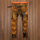 Tactics Style Outdoor Casual Pants Vintage Jeans Men Ripped Special Distressed Straight Men's Jeans