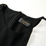 Black and White Dress Summer Chiffon Dress Slim-Fit Midi Dress