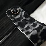 Black and White Dress Summer Chiffon Dress Slim-Fit Midi Dress