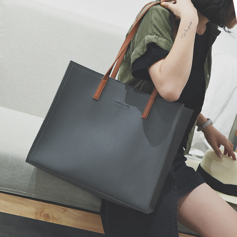 The Teacher Tote Tote Bag Big Bag Shoulder Bag Women's Bag Autumn and Winter Simplicity Commuter Soft Leather Large Capacity