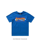 Thrasher T Shirt Flame Color Matching Short Sleeve T-shirt