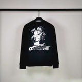 Off White Sweatshirts Long Sleeve round Neck Sweater Autumn and Winter Devil's Kiss Kiss Printed Pullover Leisure Sweater