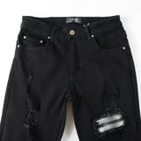 Amiri Jeans Casual Hip Hop Wash Splash-Ink Painted Slim Jeans Casual Fashionable 877