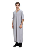 Mens Thobes Cropped V-neck Men's Robe