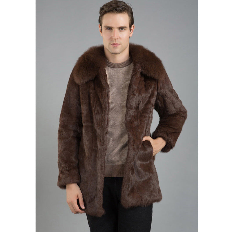 Beaver Coat Men's Imitation Fur Coat Men's Clothing Warm plus Size
