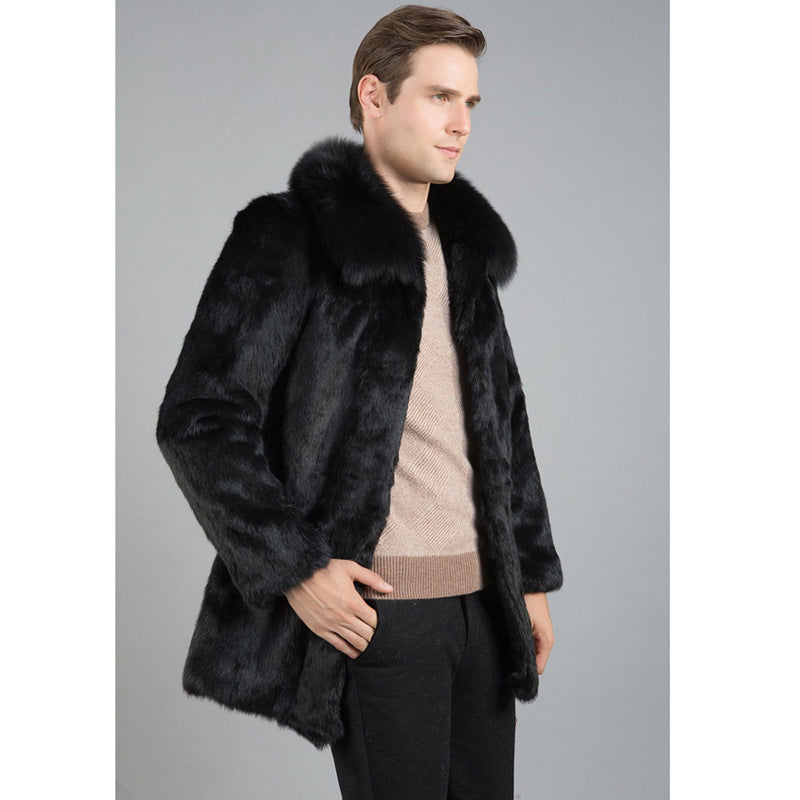 Beaver Coat Men's Imitation Fur Coat Men's Clothing Warm plus Size