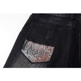 Amiri Jeans Casual Hip Hop Wash Splash-Ink Painted Slim Jeans Casual Fashionable 859