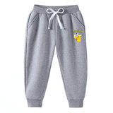 Children Pokemon Pikachu Pants Thickened Warm Sweatpants Children's Trousers