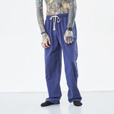 Linen Pants Straight Leg Pants Drawstring Lightweight Elastic Beach Pants Summer Men's Loose Casual Pants Straight plus Size