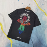 CHH Chrome Heart T Shirt Spring/Summer Printed Rhinestone round Neck Short Sleeve T-shirt for Men and Women