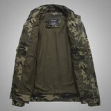 Men Fit Bomber Jacket Windbreaker Moto Street Coat for men Autumn Air Force One Camouflage Workwear Jacket Stand Collar