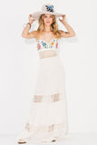 Tube Top Embroidered Flower Hollow Stitching Dress