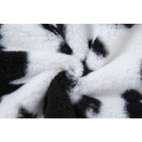 Women Dalmatian Coat Autumn and Winter Cows Pattern Plush Loose High Collar Women