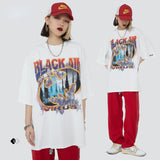 Blackair T Shirt Spring and Summer Print Short Sleeve Vintage T-shirt