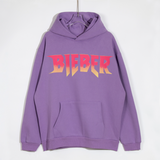 Justin Bieber Justice World Tour Hoodie Purpose Tour Loose Casual Purple Hoodie Sweater