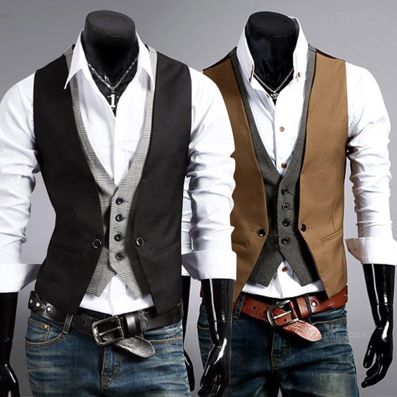 Mens Dress Vests Men's Vest Casual Jacket Business Waistcoat Fall Winter Men Blazer Vest Coat