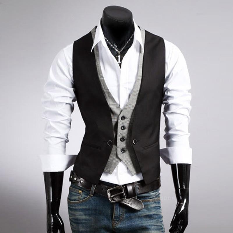 Mens Dress Vests Men's Vest Casual Jacket Business Waistcoat Fall Winter Men Blazer Vest Coat