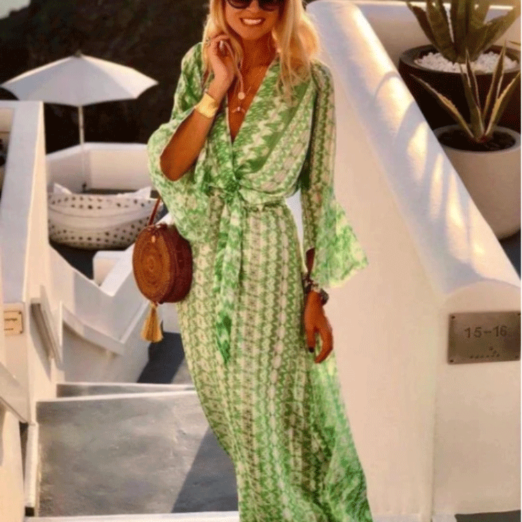 Beth Dutton Bohemian Dress Winter Autumn Midi Dresses Printed Maxi Dress Holiday Beach Dress