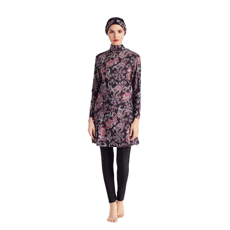 Burkini Muslim Swimwear Conservatively Thin Three-Piece Long-Sleeved Trousers