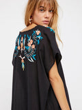 Embroidered Little Flower Robe Vacation Style Dress