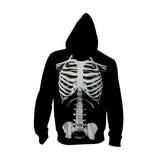 Skeleton Hoodie Autumn Skull Print Male Cardigan Hoodie