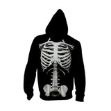 Skeleton Hoodie Autumn Skull Print Male Cardigan Hoodie