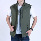 Mens Golf Vest Sports Slim Jacket Men's Sport Leisure Vest Spring and Autumn Outdoor Casual Vest Men