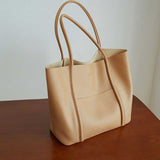 The Teacher Tote Genuine Leather Women's Bag Cowhide Work Shoulder Women's Bag Large Capacity Big Handbag Tote Bag