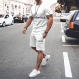 Fear Of God Fog T Shirt Essentials Double Line Casual Sports Short Sleeve Shorts Suit