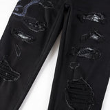 Amiri Jeans Casual Hip Hop Wash Splash-Ink Painted Slim Jeans Casual Fashionable 8560