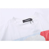 Men's T Shirt Summer Casual Tops Flower Print Short Sleeve T-shirt Men's Half Sleeve Boyfriend Harajuku Style Trendy Loose Half Sleeve