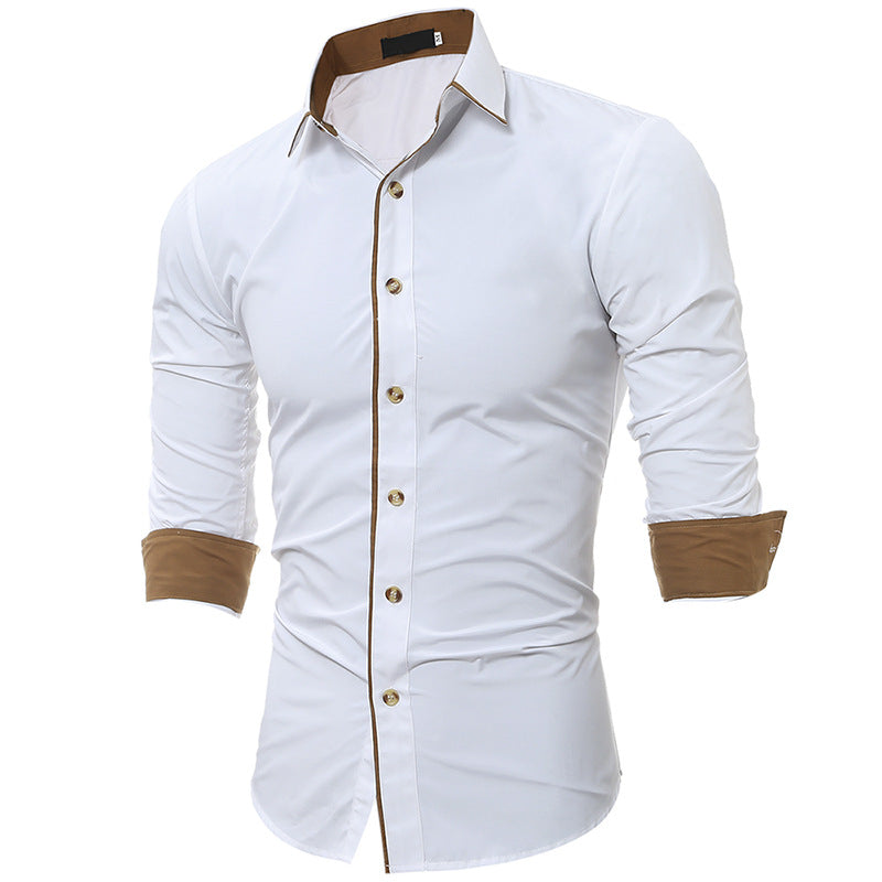 Work Shirts Men's Casual Shirt Casual Slim Solid Color