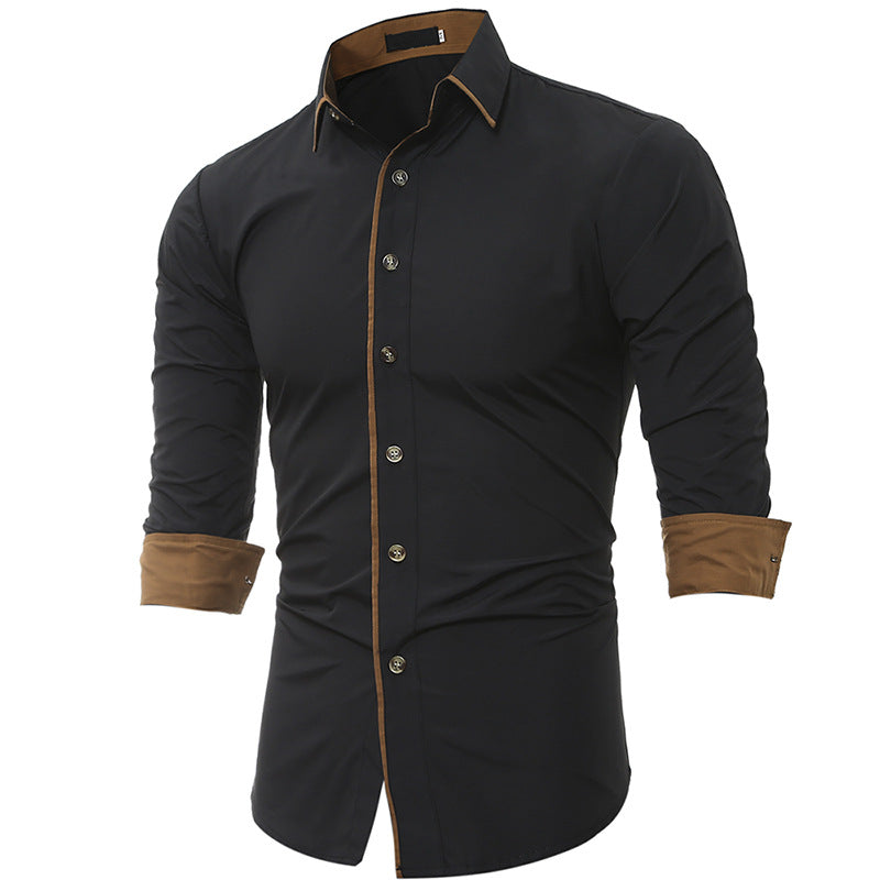 Work Shirts Men's Casual Shirt Casual Slim Solid Color